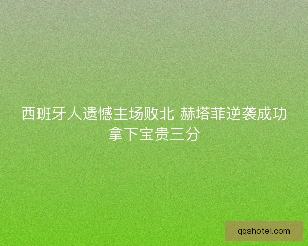 西班牙人遗憾主场败北 赫塔菲逆袭成功拿下宝贵三分
